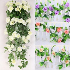 Artificial Floral Fake Rose Flower Vine Garland Wedding Party Home Hanging Decor   263878308239